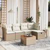 vidaXL Salon de jardin avec coussins 6 pcs beige r&eacute;sine tress&eacute;e