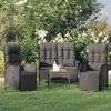 vidaXL Ensemble &agrave; manger de jardin avec coussins 3 pcs Noir