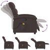 vidaXL Fauteuil de massage inclinable Marron fonc&eacute; Tissu