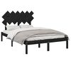 vidaXL Cadre de lit sans matelas noir 135x190 cm bois massif