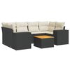 vidaXL Salon de jardin 7 pcs avec coussins noir r&eacute;sine tress&eacute;e