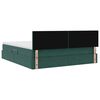 vidaXL Lit de Rangement avec matelas Vert foncé 160 x 200 cm Velours