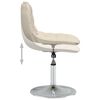 vidaXL Chaises pivotantes &agrave; manger lot de 4 cr&egrave;me tissu