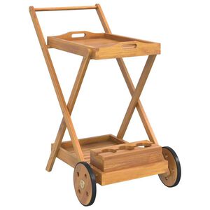 vidaXL Chariot &agrave; th&eacute; 54x87x90 cm bois massif d'acacia
