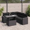 vidaXL Salon de jardin 6 pcs avec coussins noir r&eacute;sine tress&eacute;e