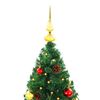 vidaXL Arbre de No&euml;l artificiel pr&eacute;-&eacute;clair&eacute; avec boules vert 210 cm