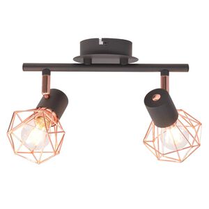 vidaXL Plafonnier avec 2 ampoules LED &agrave; filament 8 W