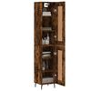 vidaXL Buffet haut Ch&ecirc;ne fum&eacute; 34,5x34x180 cm Bois d'ing&eacute;nierie