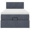 vidaXL Cadre de lit ottoman avec matelas gris fonc&eacute; 90x190 cm velours