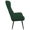 vidaXL Chaise de relaxation avec tabouret Vert fonc&eacute; Tissu