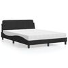 vidaXL Lit avec matelas Dover noir 140x190 cm velours