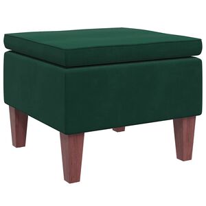 vidaXL Tabouret avec pieds en bois Vert fonc&eacute; Velours