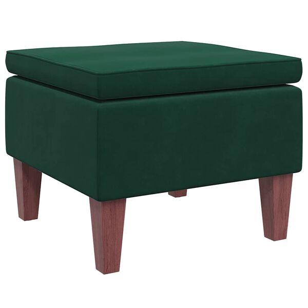 vidaXL Tabouret avec pieds en bois Vert fonc&eacute; Velours