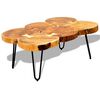 vidaXL Table basse 35 cm 6 troncs Bois