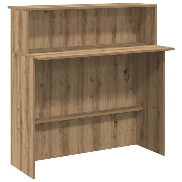 vidaXL Bureau r&eacute;ception ch&ecirc;ne artisanal 100x50x103,5cm bois ing&eacute;nierie