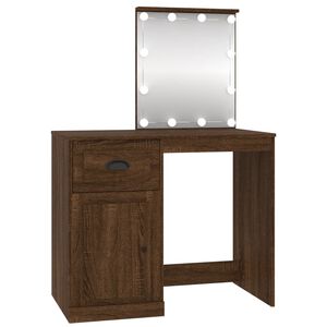 vidaXL Coiffeuse avec LED ch&ecirc;ne marron 90x50x132,5cm bois d'ing&eacute;nierie