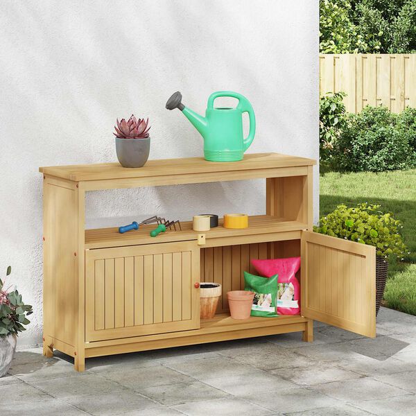 vidaXL Table console de jardin 110x35x75 cm bois massif d'acacia
