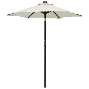 vidaXL Parasol avec lumi&egrave;res LED sable 200x211 cm aluminium