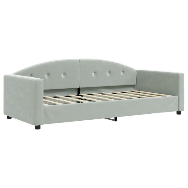 vidaXL Lit de repos sans matelas gris clair 90x190 cm velours