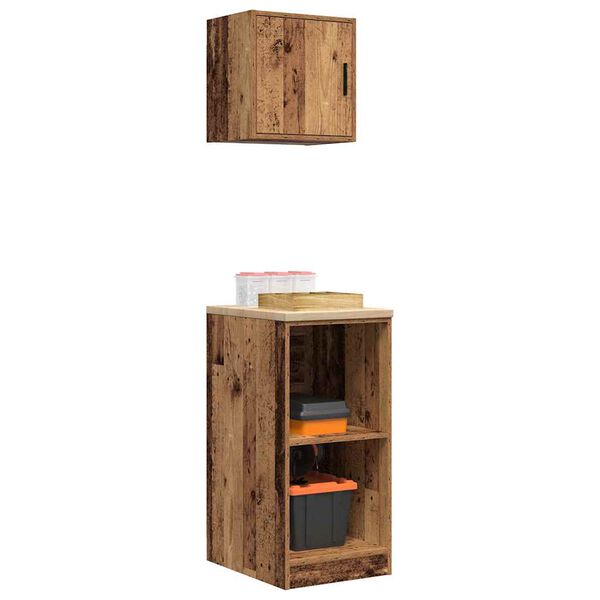 vidaXL Armoires de garage 2 pcs vieux bois bois d'ing&eacute;nierie