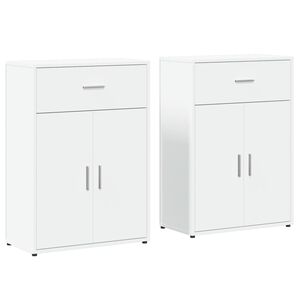 vidaXL Buffets 2 pcs blanc 60x30x84 cm bois d'ing&eacute;nierie