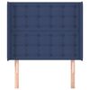 vidaXL T&ecirc;te de lit avec oreilles Bleu 103x16x118/128 cm Tissu