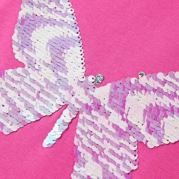 T-shirt pour enfants &agrave; mancherons rose fonc&eacute; 104