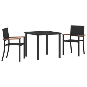 vidaXL Ensemble de salle à manger pour jardin 3 pcs Noir