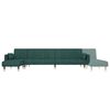 vidaXL Canap&eacute;-lit en forme de L vert fonc&eacute; 275x140x70 cm velours