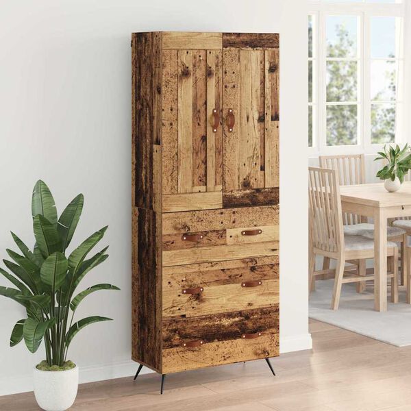 vidaXL Haut Armoire Bois Ancien 69,5 x 34 x 180 cm Bois d'ing&eacute;nierie