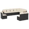 vidaXL Salon de jardin 10 pcs avec coussins noir r&eacute;sine tress&eacute;e