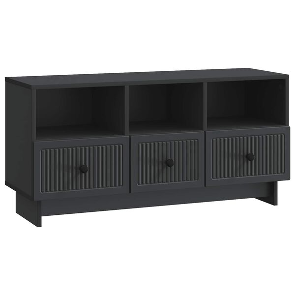 vidaXL Meuble TV avec tiroir Noir 102 x 34,5 x 50 cm Bois d'ing&eacute;nierie