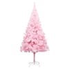 vidaXL Arbre de Noël artificiel pré-éclairé et boules rose 210 cm PVC