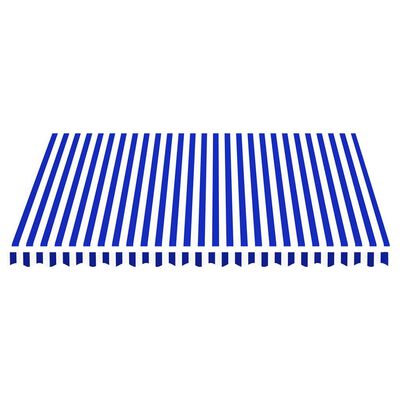 vidaXL Tissu de remplacement pour auvent Bleu et blanc 4x3,5 m