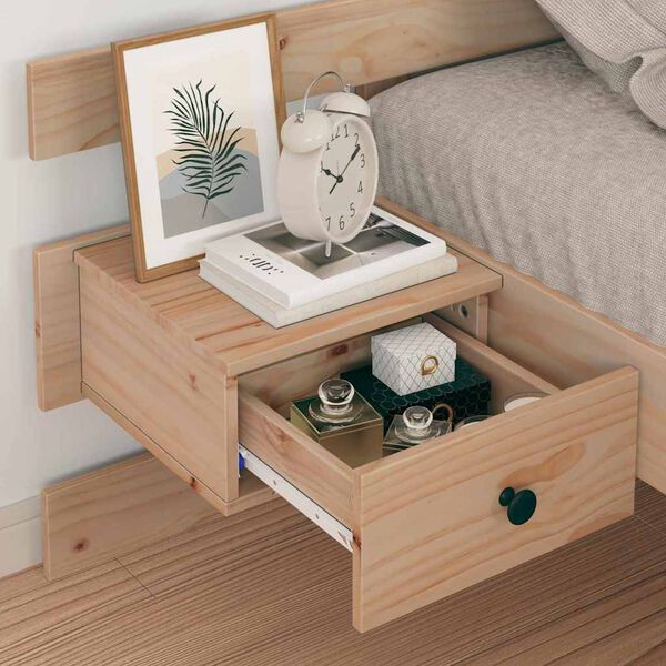 vidaXL Cadre de lit avec tête de lit Marron 75 x 190 cm Pin massif