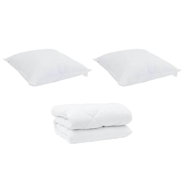 vidaXL Duvet d'hiver avec oreiller 3 pcs Blanc Microfibre