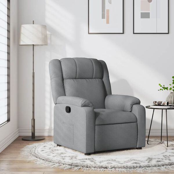 vidaXL Fauteuil inclinable gris clair tissu