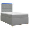 vidaXL Lit boxspring avec matelas Gris clair 120 x 190 cm Tissu