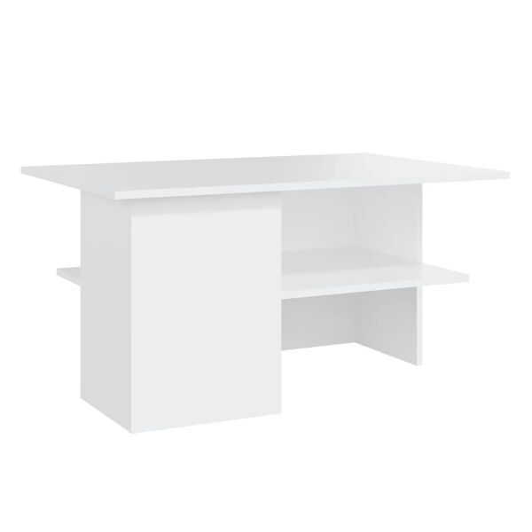vidaXL Table basse blanc 90x60x46,5 cm bois d'ing&eacute;nierie