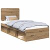 vidaXL Cadre de lit Ch&ecirc;ne artisan 90 x 190 cm Bois de pin massif