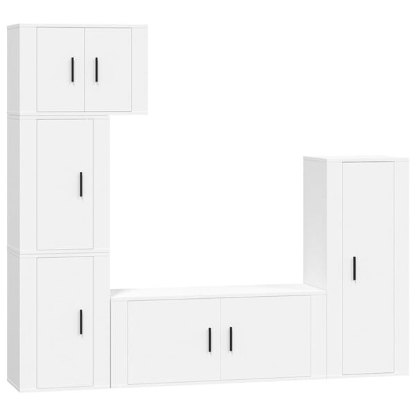 vidaXL Ensemble de meubles TV 5 pcs Blanc Bois d'ingénierie
