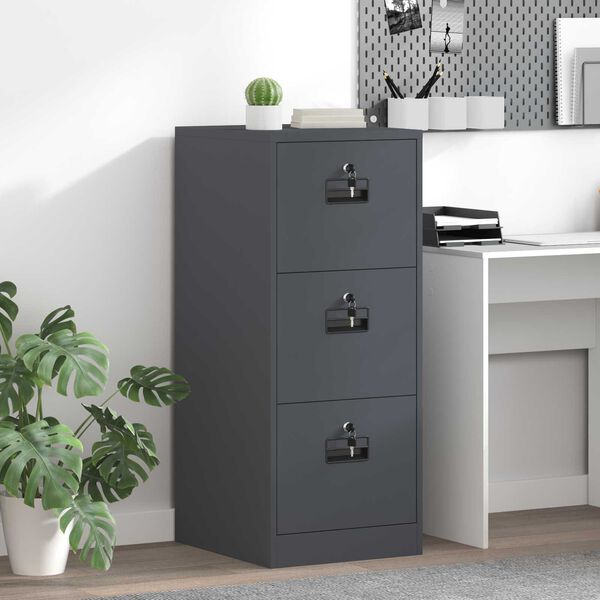 vidaXL Cabinet de Dossier avec tiroir Anthracite 44 x 50 x 106.5 cm