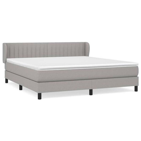 vidaXL Sommier &agrave; lattes de lit avec matelas Gris clair 180x200cm Tissu