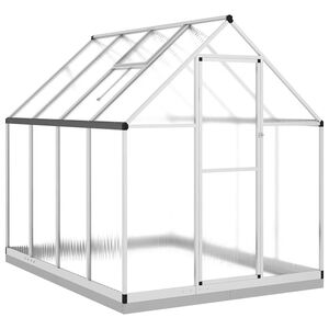 vidaXL Serre avec cadre de base argent&eacute; 224x169x202 cm aluminium