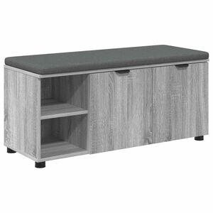 vidaXL Banc d'entr&eacute;e avec coussin Gris Sonoma 100 x 38 x 46 cm