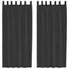 vidaXL Rideaux en voile avec passants 2 pcs noir