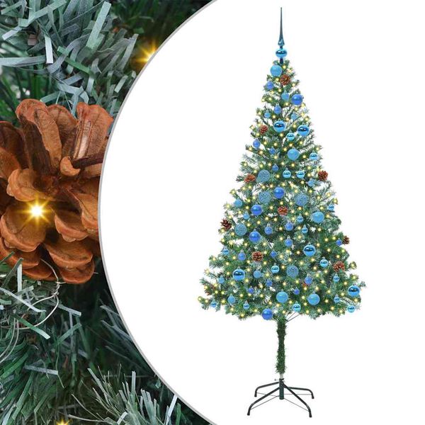 vidaXL Sapin de No&euml;l artificiel avec 300 LED Vert 180 cm PVC et Acier