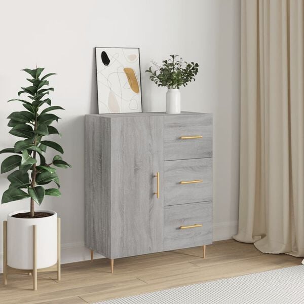 vidaXL Buffet sonoma gris 69,5x34x90 cm bois d'ing&eacute;nierie