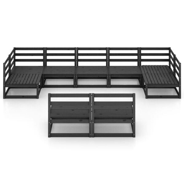 vidaXL Salon de jardin 9 pcs bois de pin massif