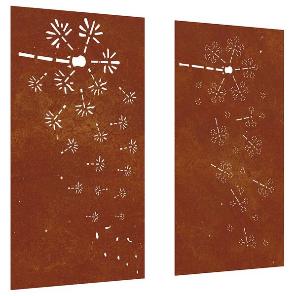 vidaXL D&eacute;corations murales de jardin 2pcs 105x55 cm design de fleur